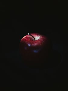 Preview wallpaper apple, fruit, red, shadow, dark