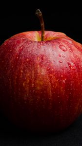 Preview wallpaper apple, fruit, ripe, drops, macro