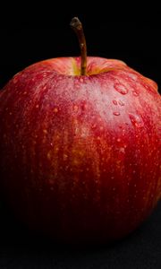 Preview wallpaper apple, fruit, ripe, drops, macro