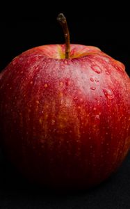 Preview wallpaper apple, fruit, ripe, drops, macro