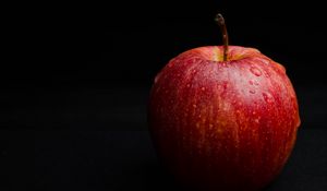 Preview wallpaper apple, fruit, ripe, drops, macro