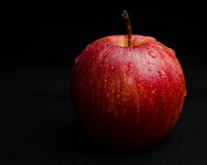 Preview wallpaper apple, fruit, ripe, drops, macro