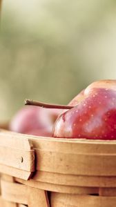 Preview wallpaper apple, fruit, ripe, basket