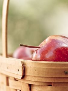 Preview wallpaper apple, fruit, ripe, basket