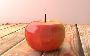 Preview wallpaper apple, fruit, surface, wood