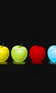 Preview wallpaper apples, background, black, splash, picture