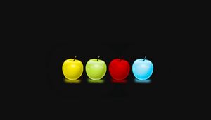 Preview wallpaper apples, background, black, splash, picture