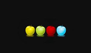 Preview wallpaper apples, background, black, splash, picture