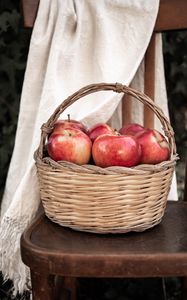 Preview wallpaper apples, basket, fruit, red