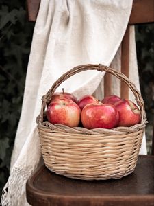 Preview wallpaper apples, basket, fruit, red