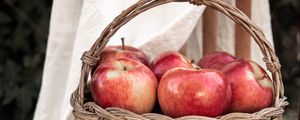 Preview wallpaper apples, basket, fruit, red