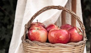Preview wallpaper apples, basket, fruit, red