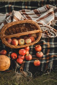 Preview wallpaper apples, basket, fruits, autumn