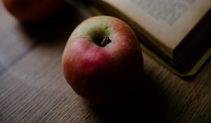 Preview wallpaper apples, book, fruit, red, green