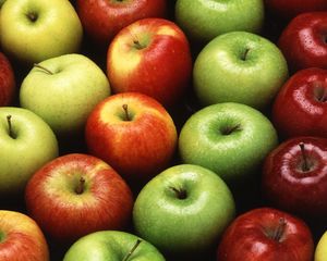 Preview wallpaper apples, colorful, ripe, wet