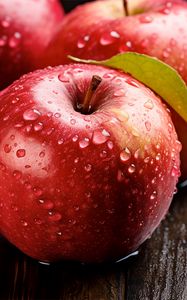 Preview wallpaper apples, drops, water, fruits, macro