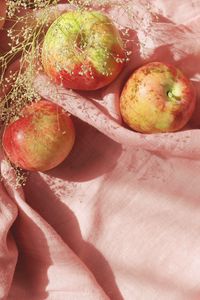 Preview wallpaper apples, fruit, branch, fabric, pink
