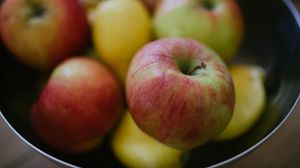Preview wallpaper apples, fruit, fresh, bowl
