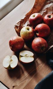 Preview wallpaper apples, fruit, red, slices