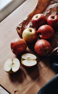 Preview wallpaper apples, fruit, red, slices