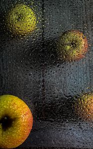 Preview wallpaper apples, fruits, drops, macro