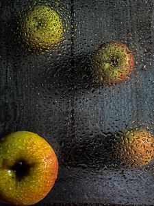 Preview wallpaper apples, fruits, drops, macro