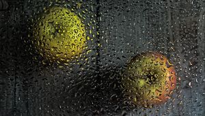 Preview wallpaper apples, fruits, drops, macro