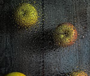 Preview wallpaper apples, fruits, drops, macro