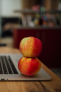 Preview wallpaper apples, fruits, laptop