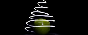 Preview wallpaper apples, light, line, freezelight, long exposure, dark