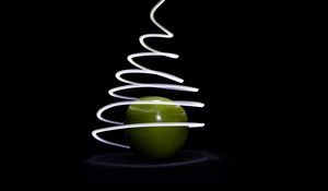 Preview wallpaper apples, light, line, freezelight, long exposure, dark