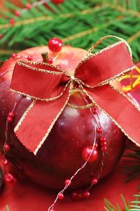 Preview wallpaper apples, nuts, food, new year, pine needles, hotshot, gifts