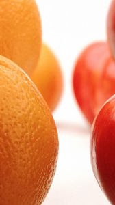 Preview wallpaper apples, oranges, fruit, red, orange