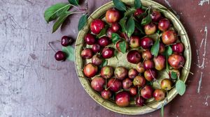 Preview wallpaper apples, paradisiacal apples, nankeen, plate