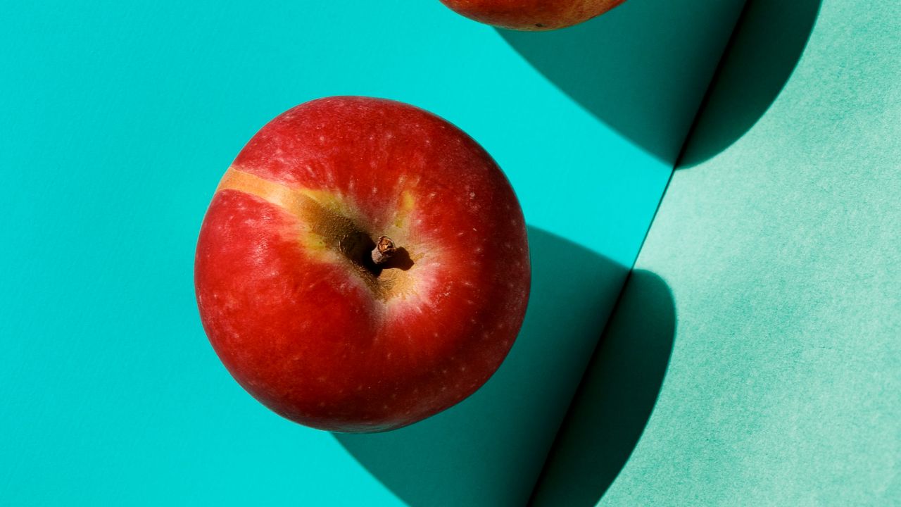 Wallpaper apples, red, fruit, harvest, blue