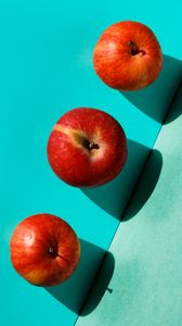 Preview wallpaper apples, red, fruit, harvest, blue
