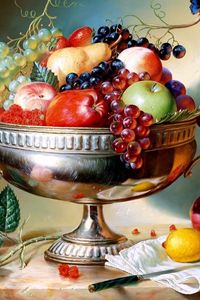 Preview wallpaper apples, vase, fruit, pomegranate, grapes