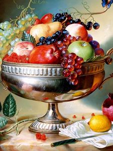 Preview wallpaper apples, vase, fruit, pomegranate, grapes