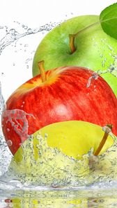 Preview wallpaper apples, water, spray