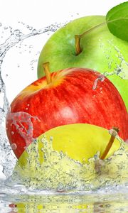 Preview wallpaper apples, water, spray