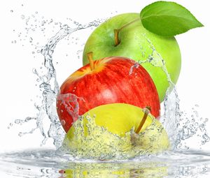 Preview wallpaper apples, water, spray
