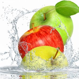 Preview wallpaper apples, water, spray