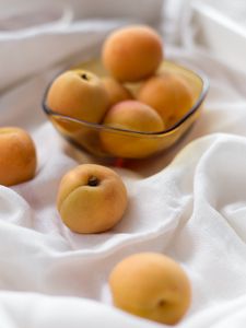 Preview wallpaper apricots, fruit, bowl, composition