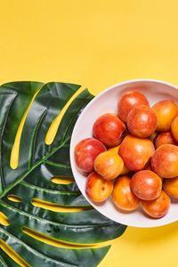 Preview wallpaper apricots, fruit, bowl, fresh, yellow