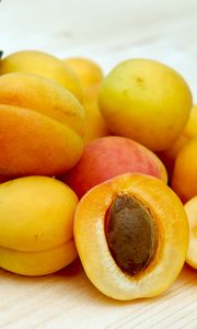 Preview wallpaper apricots, fruits, ripe, stone