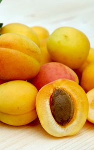 Preview wallpaper apricots, fruits, ripe, stone