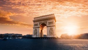 Preview wallpaper arc de triomphe, architecture, clouds, paris, france