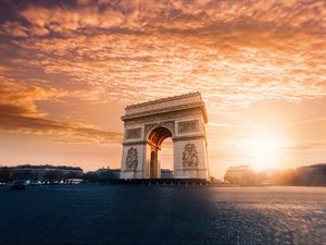 Preview wallpaper arc de triomphe, architecture, clouds, paris, france