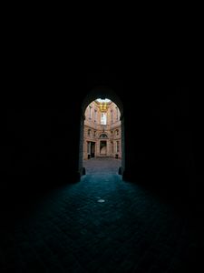Preview wallpaper arch, alleyway, dark, buildings, architecture