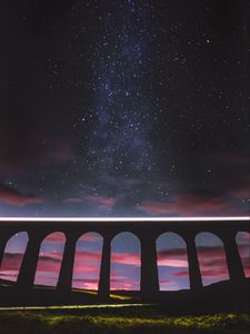 Preview wallpaper arch, architecture, nebula, stars, night